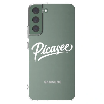 Picasee silikonowe przeźroczyste etui na Samsung Galaxy S22+ 5G - Picasee - old logo - white