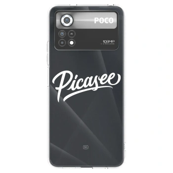 Picasee silikonowe przeźroczyste etui na Xiaomi Poco X4 Pro 5G - Picasee - old logo - white