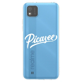 Picasee silikonowe przeźroczyste etui na Realme C11 (2021) - Picasee - old logo - white