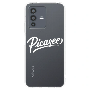 Picasee silikonowe przeźroczyste etui na Vivo V23 5G - Picasee - old logo - white