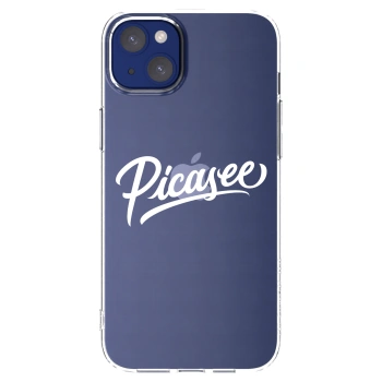 Picasee silikonowe przeźroczyste etui na Apple iPhone 14 Plus - Picasee - old logo - white