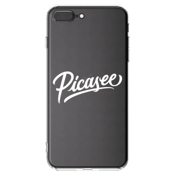 Picasee silikonowe przeźroczyste etui na Apple iPhone 8 Plus - Picasee - old logo - white