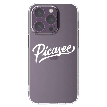 Picasee silikonowe przeźroczyste etui na Apple iPhone 14 Pro - Picasee - old logo - white