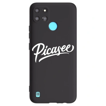 Picasee silikonowe czarne etui na Realme C21Y - Picasee - old logo - white