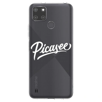Picasee silikonowe przeźroczyste etui na Realme C21Y - Picasee - old logo - white