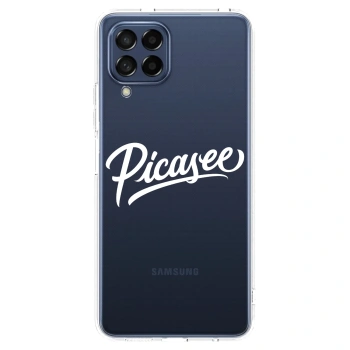 Picasee silikonowe przeźroczyste etui na Samsung Galaxy M53 5G - Picasee - old logo - white