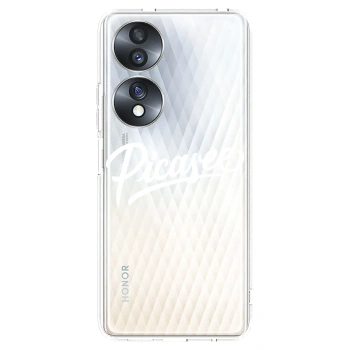 Picasee silikonowe przeźroczyste etui na Honor 70 - Picasee - old logo - white
