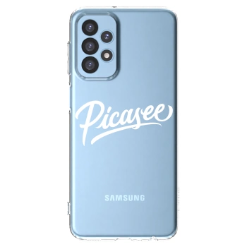 Picasee silikonowe przeźroczyste etui na Samsung Galaxy A23 A235F 4G - Picasee - old logo - white