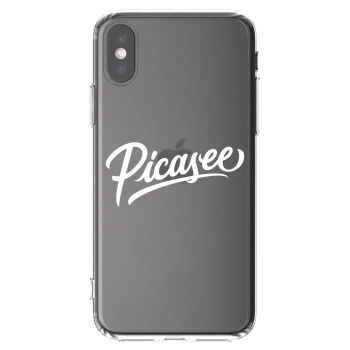 Picasee silikonowe przeźroczyste etui na Apple iPhone X/XS - Picasee - old logo - white