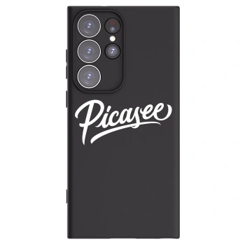 Picasee silikonowe czarne etui na Samsung Galaxy S23 Ultra 5G - Picasee - old logo - white