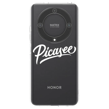 Picasee silikonowe przeźroczyste etui na Honor Magic5 Lite 5G - Picasee - old logo - white