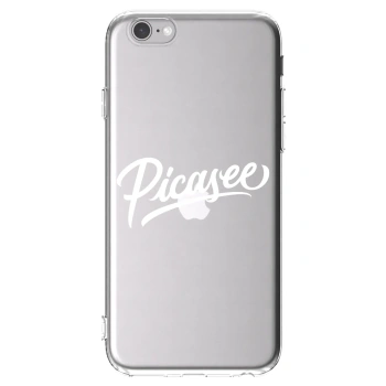 Picasee silikonowe przeźroczyste etui na Apple iPhone 6/6S - Picasee - old logo - white