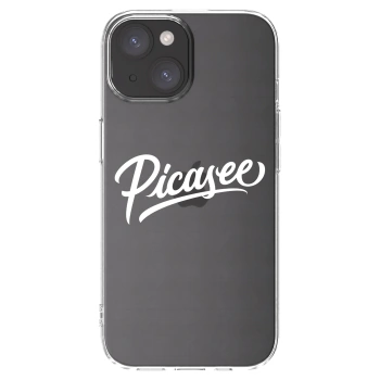 Picasee silikonowe przeźroczyste etui na Apple iPhone 15 - Picasee - old logo - white