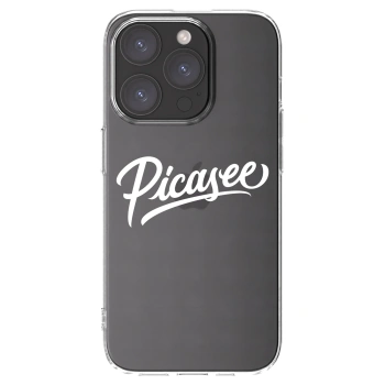 Picasee silikonowe przeźroczyste etui na Apple iPhone 15 Pro - Picasee - old logo - white