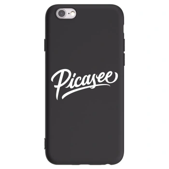 Picasee silikonowe czarne etui na Apple iPhone 6/6S - Picasee - old logo - white