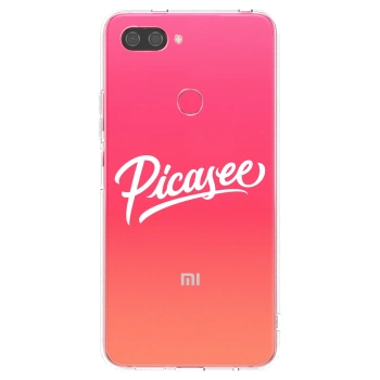 Picasee silikonowe przeźroczyste etui na Xiaomi Mi 8 Lite - Picasee - old logo - white