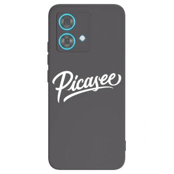 Picasee silikonowe czarne etui na Motorola Edge 40 Neo - Picasee - old logo - white