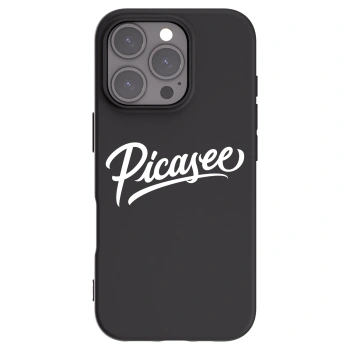 Picasee silikonowe czarne etui na Apple iPhone 16 Pro - Picasee - old logo - white