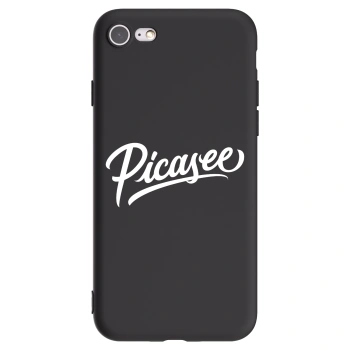 Picasee silikonowe czarne etui na Apple iPhone 8 - Picasee - old logo - white
