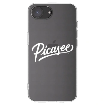 Picasee silikonowe przeźroczyste etui na Apple iPhone 16e - Picasee - old logo - white