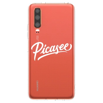 Picasee silikonowe przeźroczyste etui na Huawei P30 - Picasee - old logo - white