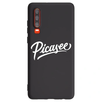 Picasee silikonowe czarne etui na Huawei P30 - Picasee - old logo - white