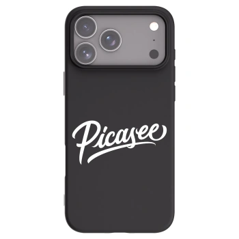 Picasee silikonowe czarne etui na Apple iPhone 17 Pro Max - Picasee - old logo - white