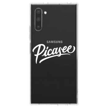 Picasee silikonowe przeźroczyste etui na Samsung Galaxy Note 10 N970F - Picasee - old logo - white