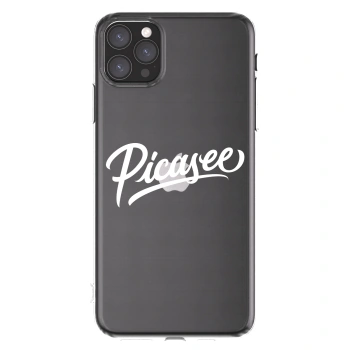 Picasee silikonowe przeźroczyste etui na Apple iPhone 11 Pro Max - Picasee - old logo - white