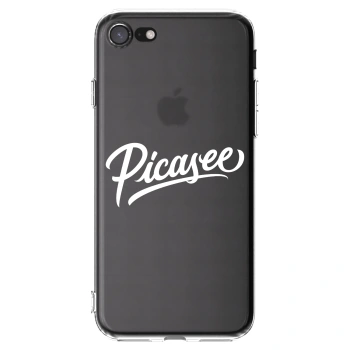 Picasee silikonowe przeźroczyste etui na Apple iPhone 8 - Picasee - old logo - white