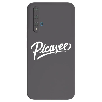 Picasee silikonowe czarne etui na Huawei Nova 5T - Picasee - old logo - white