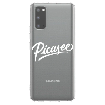 Picasee silikonowe przeźroczyste etui na Samsung Galaxy S20 G980F - Picasee - old logo - white