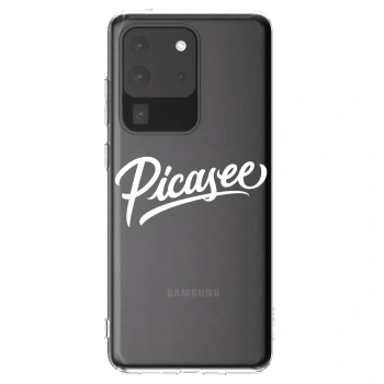 Picasee silikonowe przeźroczyste etui na Samsung Galaxy S20 Ultra 5G G988F - Picasee - old logo - white