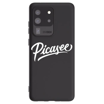 Picasee silikonowe czarne etui na Samsung Galaxy S20 Ultra 5G G988F - Picasee - old logo - white