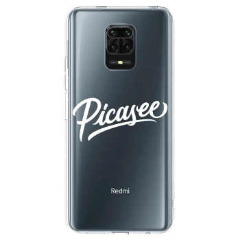 Picasee silikonowe przeźroczyste etui na Xiaomi Redmi Note 9 Pro - Picasee - old logo - white