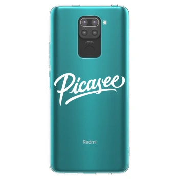 Picasee silikonowe czarne etui na Xiaomi Redmi Note 9 - Picasee - old logo - white