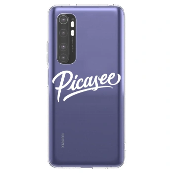 Picasee silikonowe przeźroczyste etui na Xiaomi Mi Note 10 Lite - Picasee - old logo - white