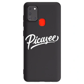 Picasee silikonowe czarne etui na Samsung Galaxy A21s - Picasee - old logo - white