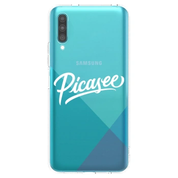 Picasee silikonowe przeźroczyste etui na Samsung Galaxy A30s A307F - Picasee - old logo - white
