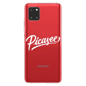 Picasee silikonowe przeźroczyste etui na Samsung Galaxy Note 10 Lite N770F - Picasee - old logo - white
