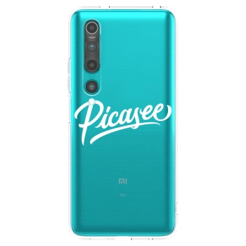 Picasee silikonowe przeźroczyste etui na Xiaomi Mi 10 - Picasee - old logo - white
