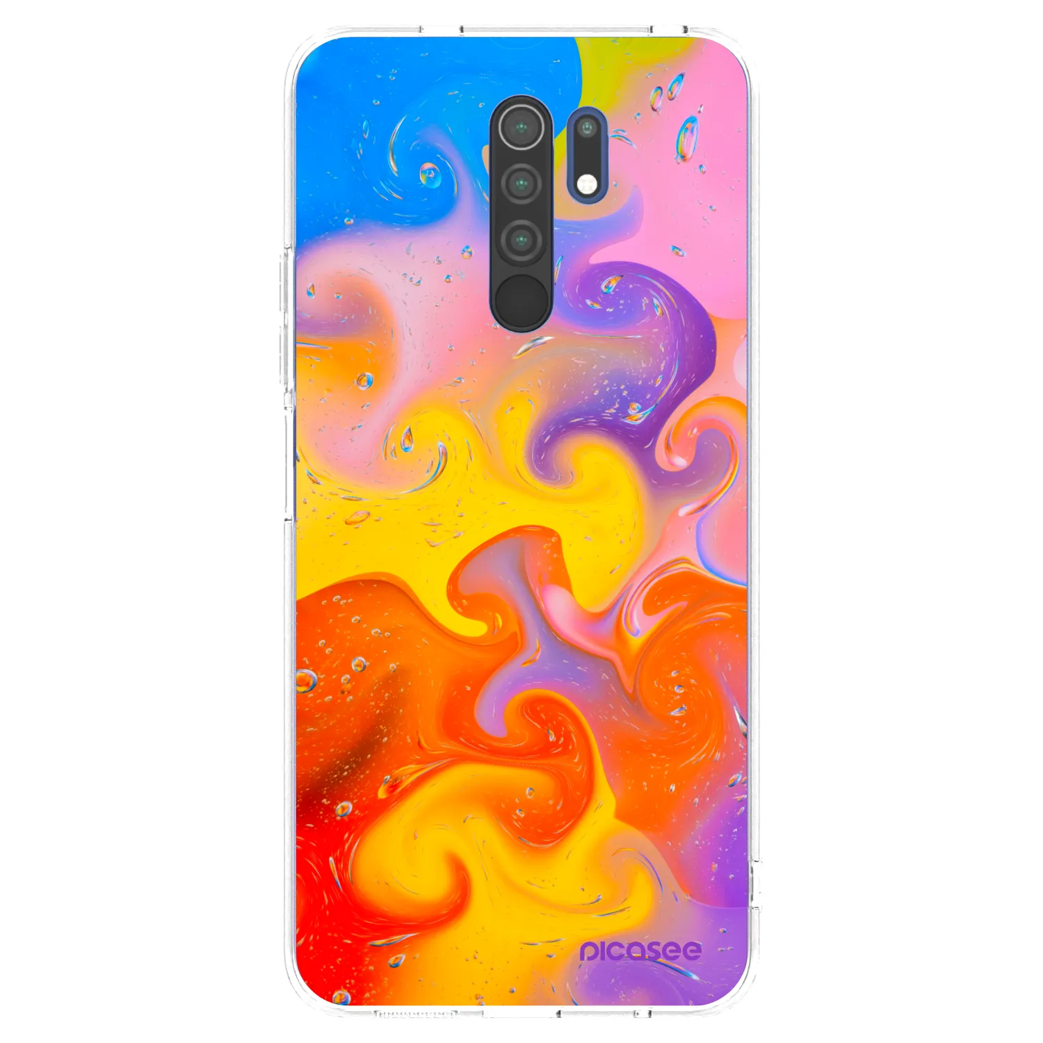 Picasee silikonowe przeźroczyste etui na Xiaomi Redmi 9 - Bubbles