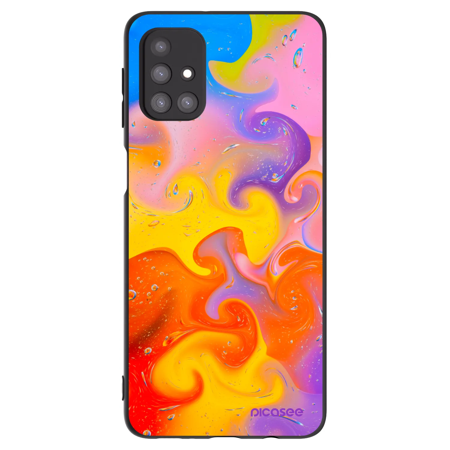 Picasee silikonowe czarne etui na Samsung Galaxy M31s - Bubbles