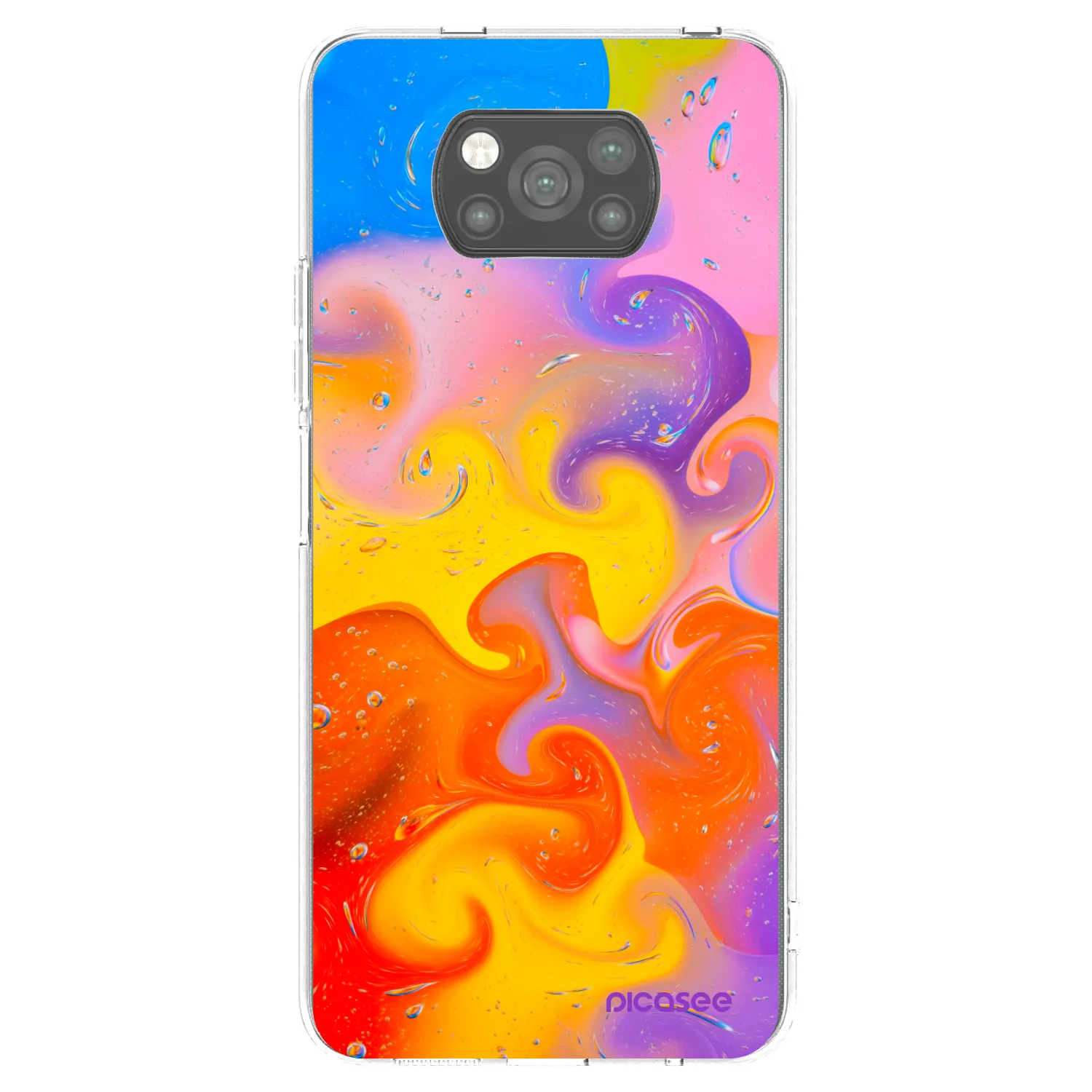 Picasee silikonowe czarne etui na Xiaomi Poco X3 - Bubbles