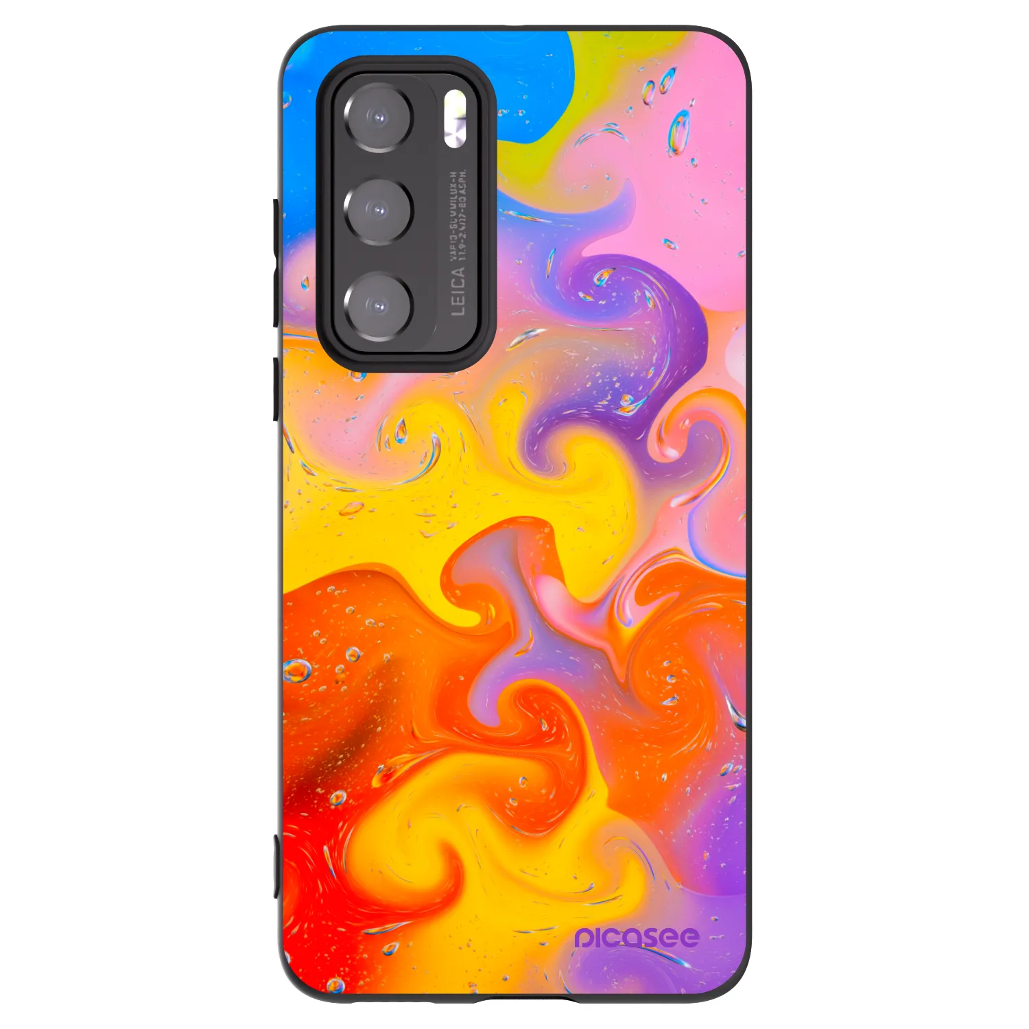 Picasee silikonowe czarne etui na Huawei P40 - Bubbles