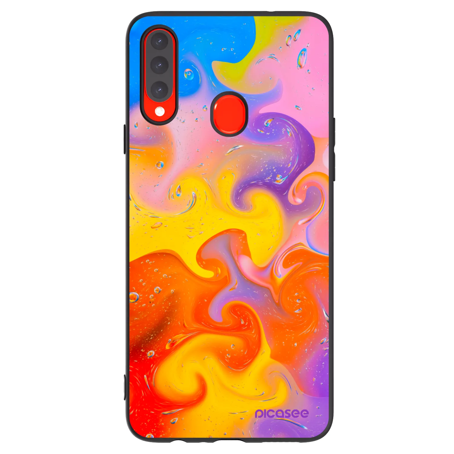 Picasee silikonowe czarne etui na Samsung Galaxy A20s - Bubbles