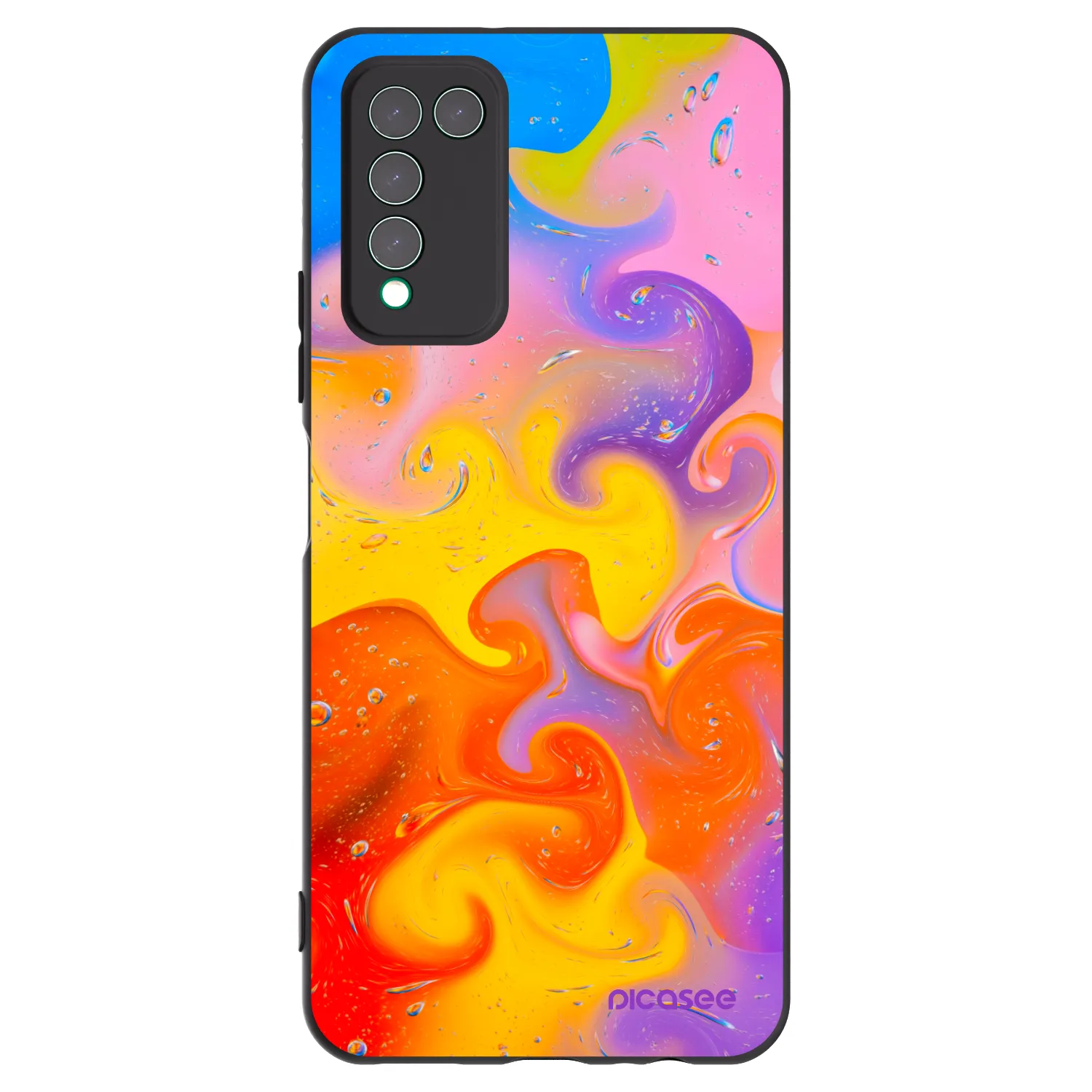 Picasee silikonowe czarne etui na Honor 10X Lite - Bubbles