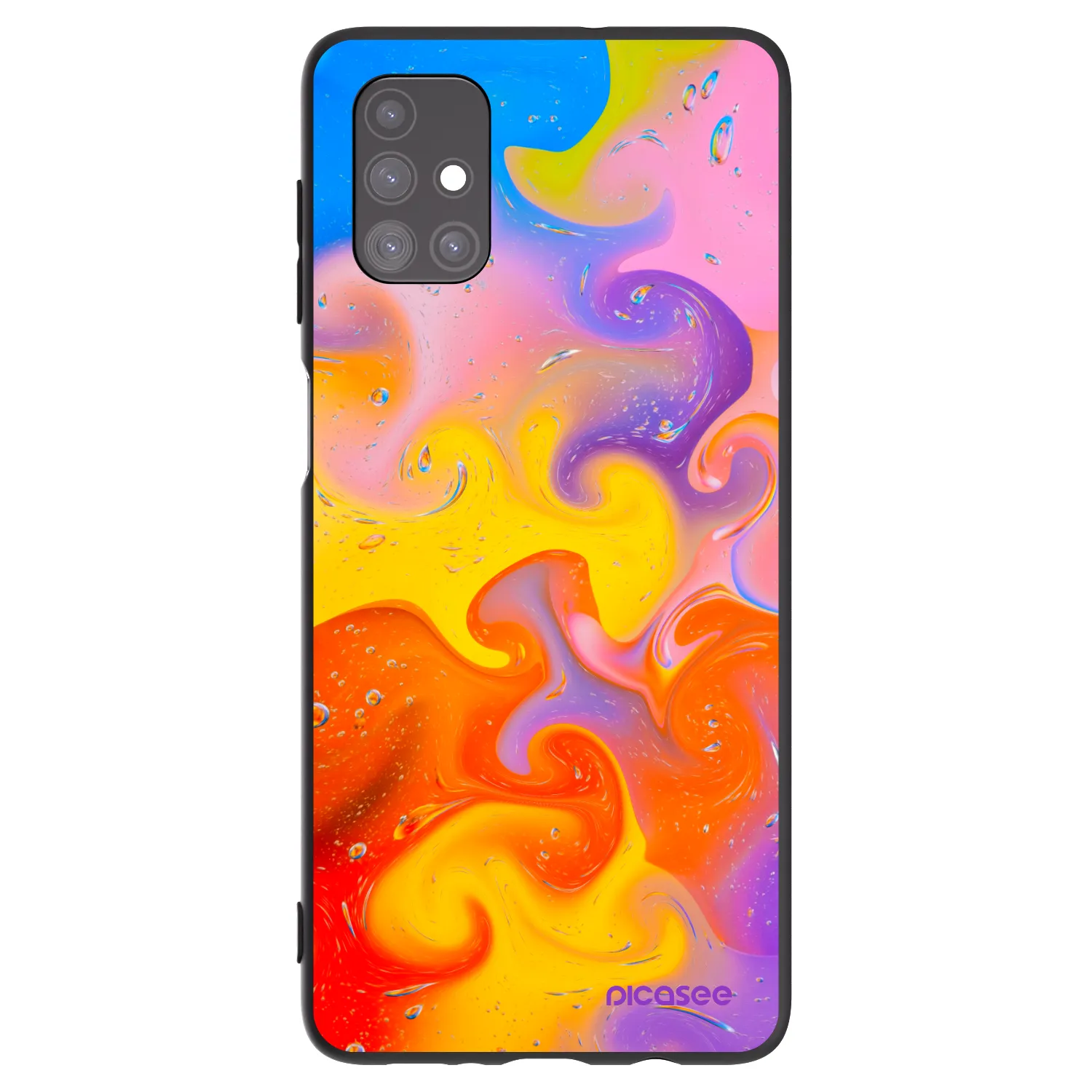 Picasee silikonowe czarne etui na Samsung Galaxy M51 M515F - Bubbles