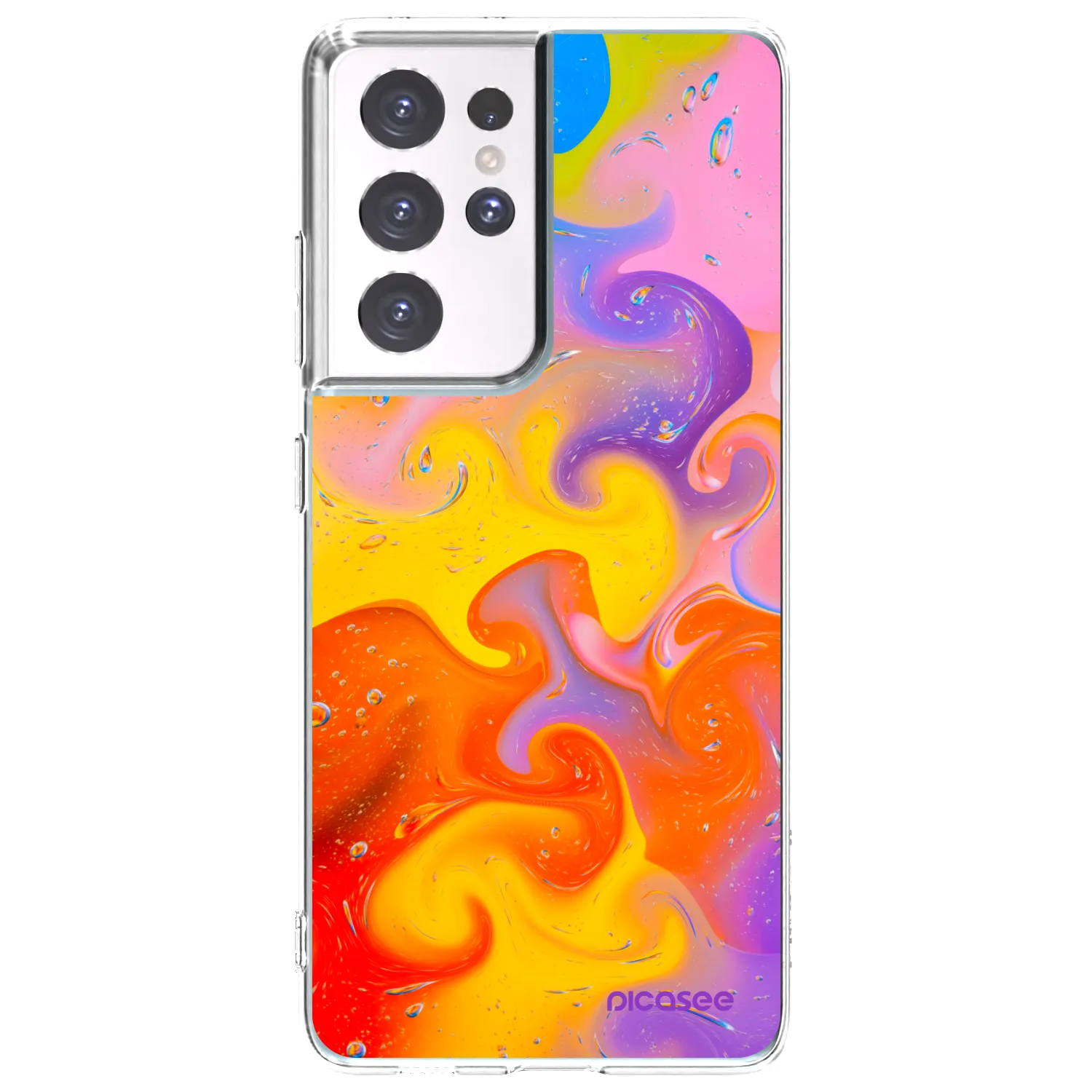 Picasee silikonowe przeźroczyste etui na Samsung Galaxy S21 Ultra 5G G998B - Bubbles