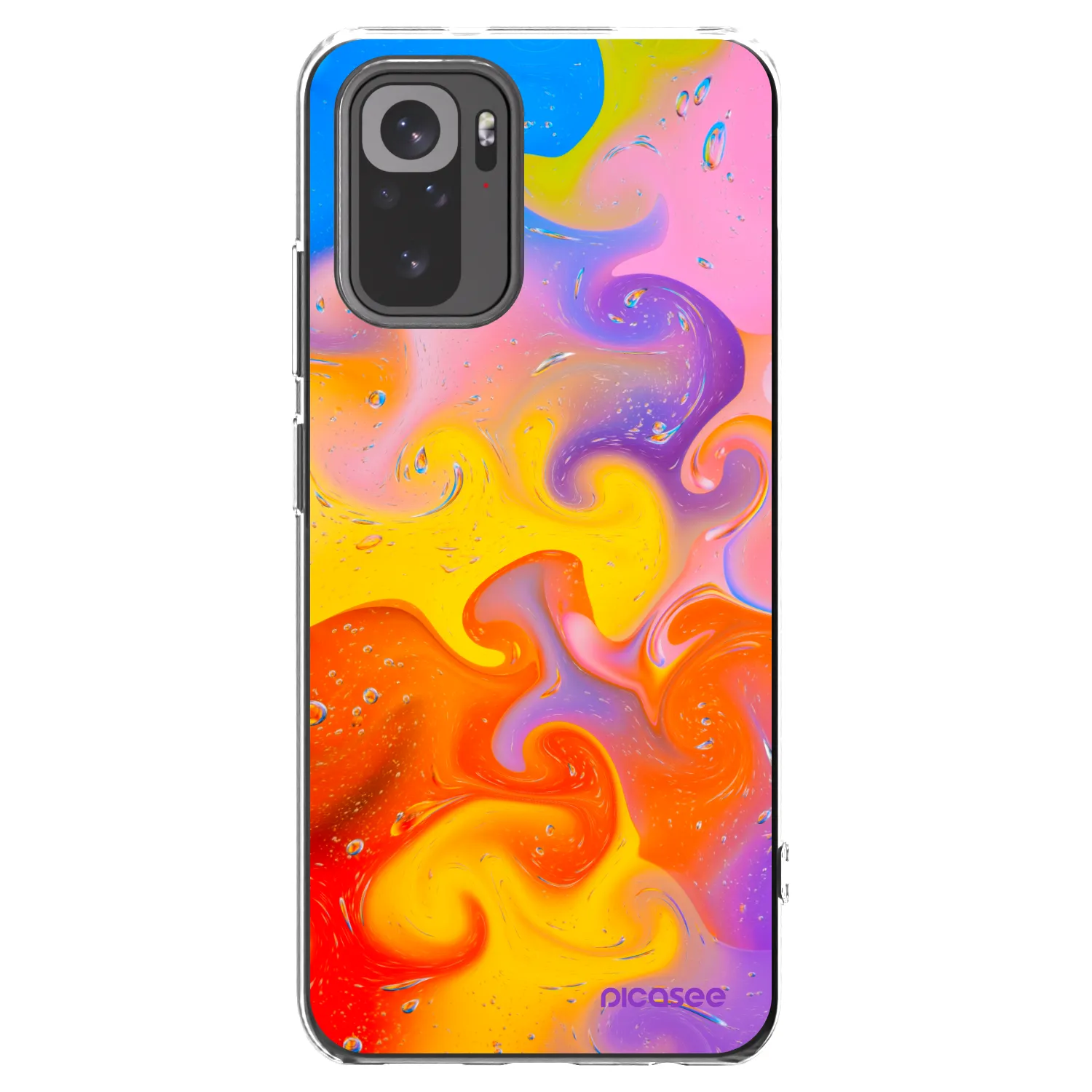 Picasee silikonowe przeźroczyste etui na Xiaomi Redmi Note 10 - Bubbles